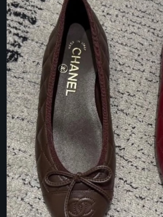 CHANEL Shoes - CHANEL Quilted Leather Ballet Flats in Dark Brown